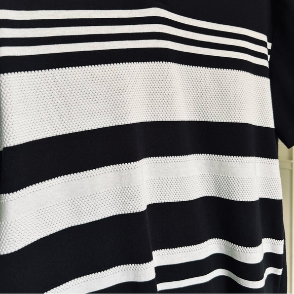 Apt. 9 Black and White Stripe Polo Shirt Men’s Medium - Picture 5 of 8